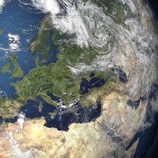 Sonnensystem  Die Erde - Symbolbilder Ansicht Europas vom All aus, Europa