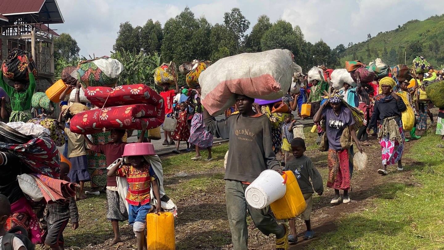 Menschen in der Region Nord Kivu in der demokratischen Republik Kongo sind auf der Flucht.