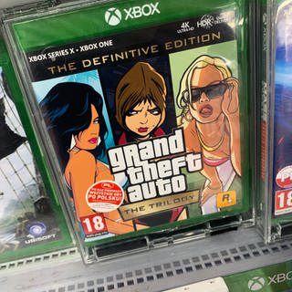 Shops In Krakow Grant Theft Auto The Trilogy game box is seen at the store in Krakow, Poland on February 2, 2023. Krakow Poland.