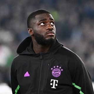 Dayot Upamecano, Verteidiger beim FC Bayern München, beim Champions League Spiel gegen Lazio Rom.