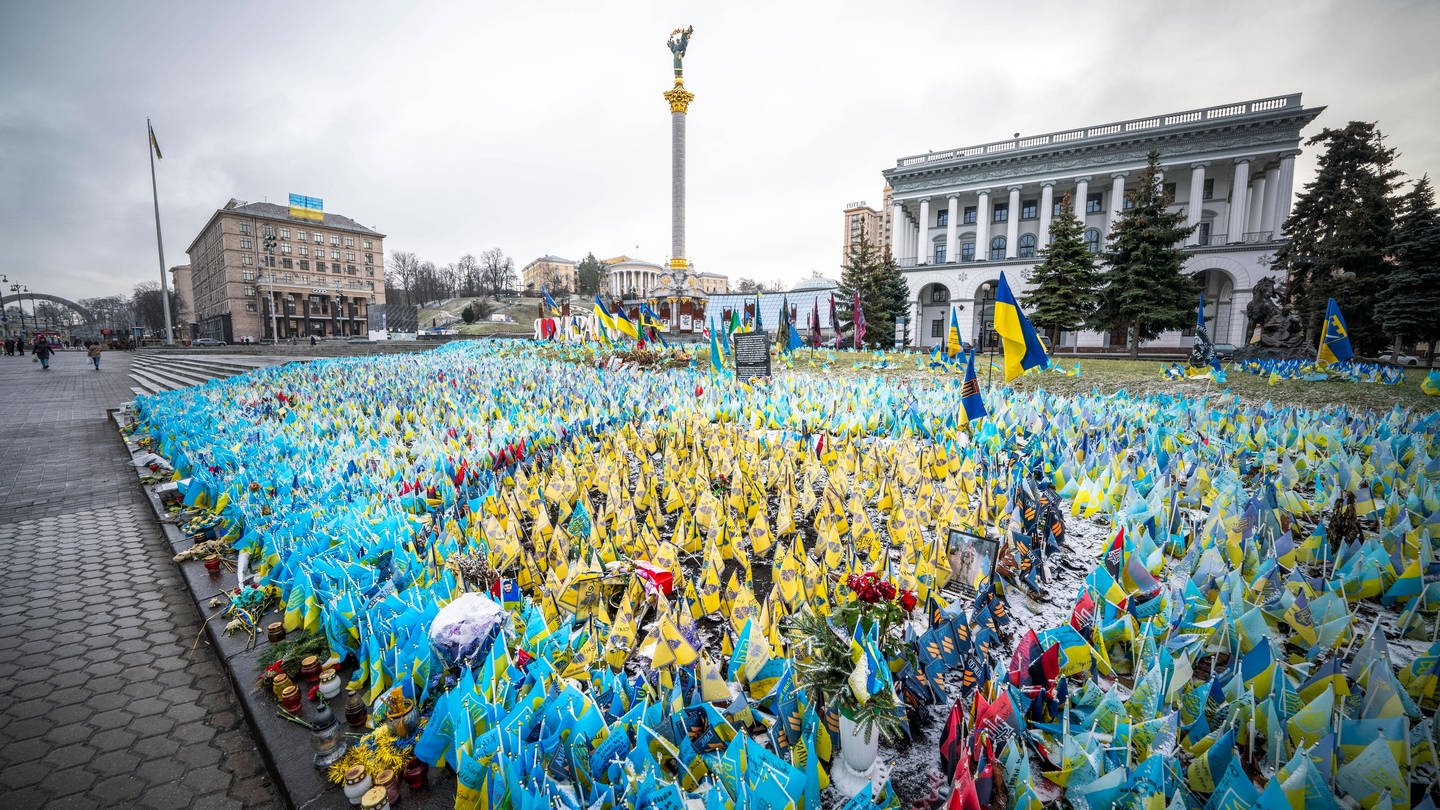 Der Platz der Unabhängigkeit in der ukrainischen Hauptstadt Kiew: Die Bundesregierung will die Schweibweise der Stadt in Kyjiw ändern.