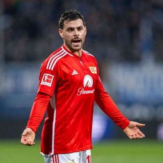 Kevin Volland im Trikot von Union Berlin - Dem Fußballer wurde beim Feiern eine Luxusuhr vom Handgelenk geklaut. Mitspieler Roussillon stellte den Dieb nach einer Verfolgungsjagd.