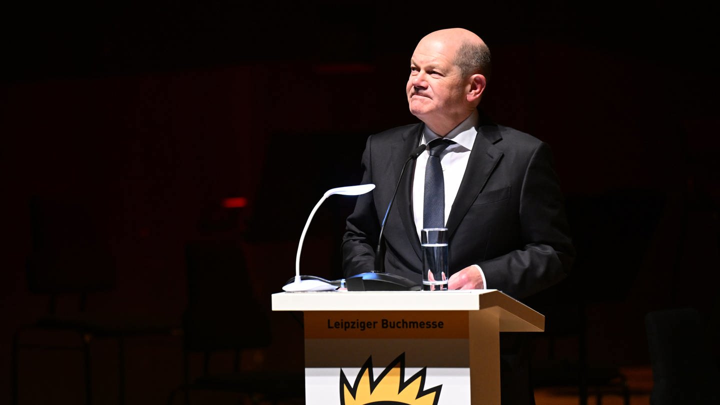 Olaf Scholz hält Rede bei Leipziger Buchmesse