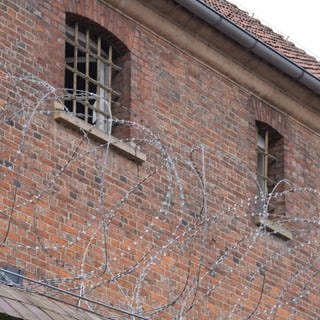 Stacheldraht ist vor der Justizvollzugsanstalt Vechta zu sehen, in der übereinstimmenden Medienberichten zufolge die frühere RAF-Terroristin Daniela Klette aktuell in Untersuchungshaft sitzt.