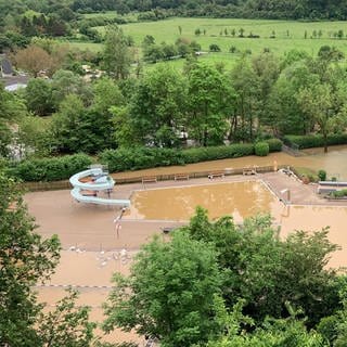 Das Freibad Mertesdorf wurde beim Hochwasser im Mai überschwemmt.