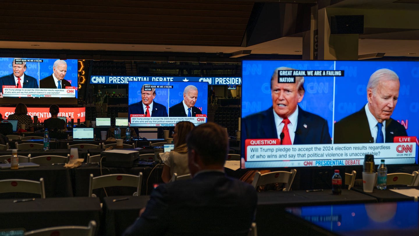 TV-Duell in den USA: Präsident Joe Biden und Ex-Präsident Donald Trump vor der US-Wahl
