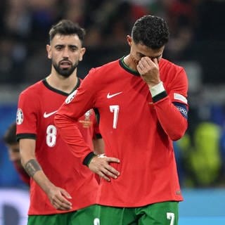 UEFA Euro 2024, EM, Portugal - Slowenien, Finalrunde, Achtelfinale, Frankfurt Arena, Portugals Cristiano Ronaldo ist nach seinem verschossenen Elfmeter enttäuscht.