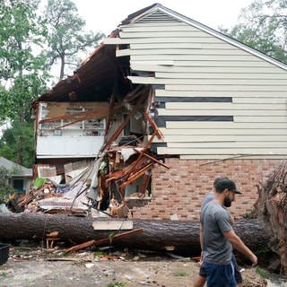 Hurrikan Beryl hat ein Haus zerstört.