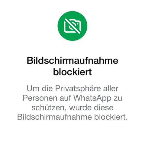 Das wird dir angezeigt, wenn du von einem Profilbild einen Screenshot machen willst.