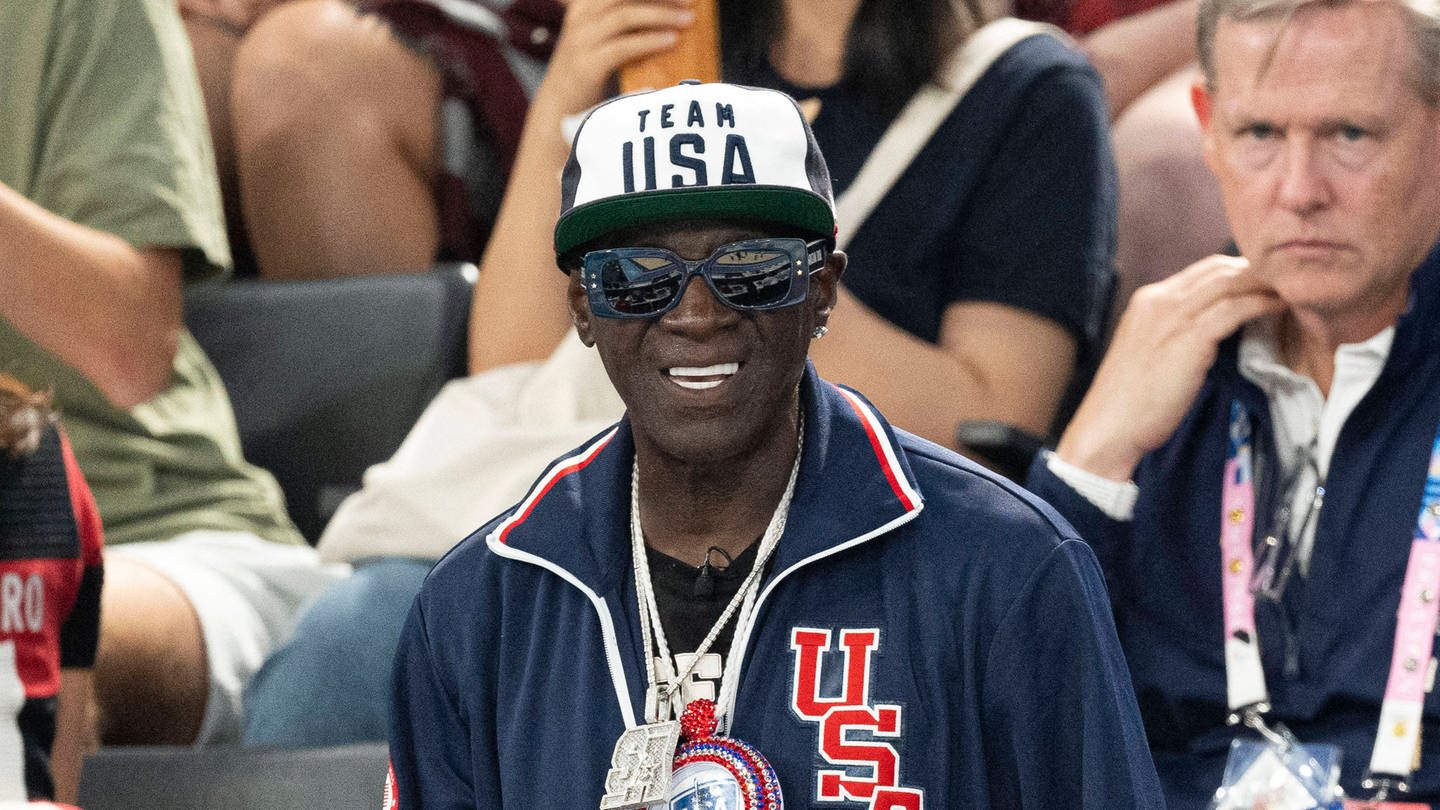 Flavor Flav attends the first day of gymnastics event finals during the Paris 2024 Olympic Summer Games at Bercy Arena.