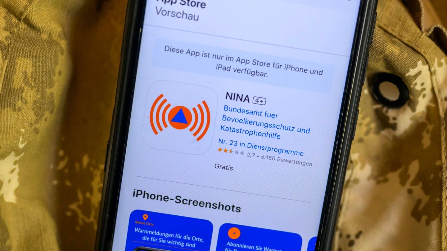 Am Warntag 2024 in Deutschland informiert dei Warnapp Nina über den Probealarm.