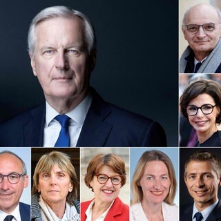 Die neue Regierung von Frankreich wurde ernannt: Eine Collage aller Minister unter Premierminister Michel Barnier.