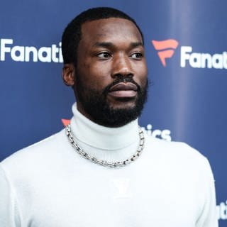 American rapper Meek Mill arrives at Michael Rubin's Fanatics Super Bowl Party.