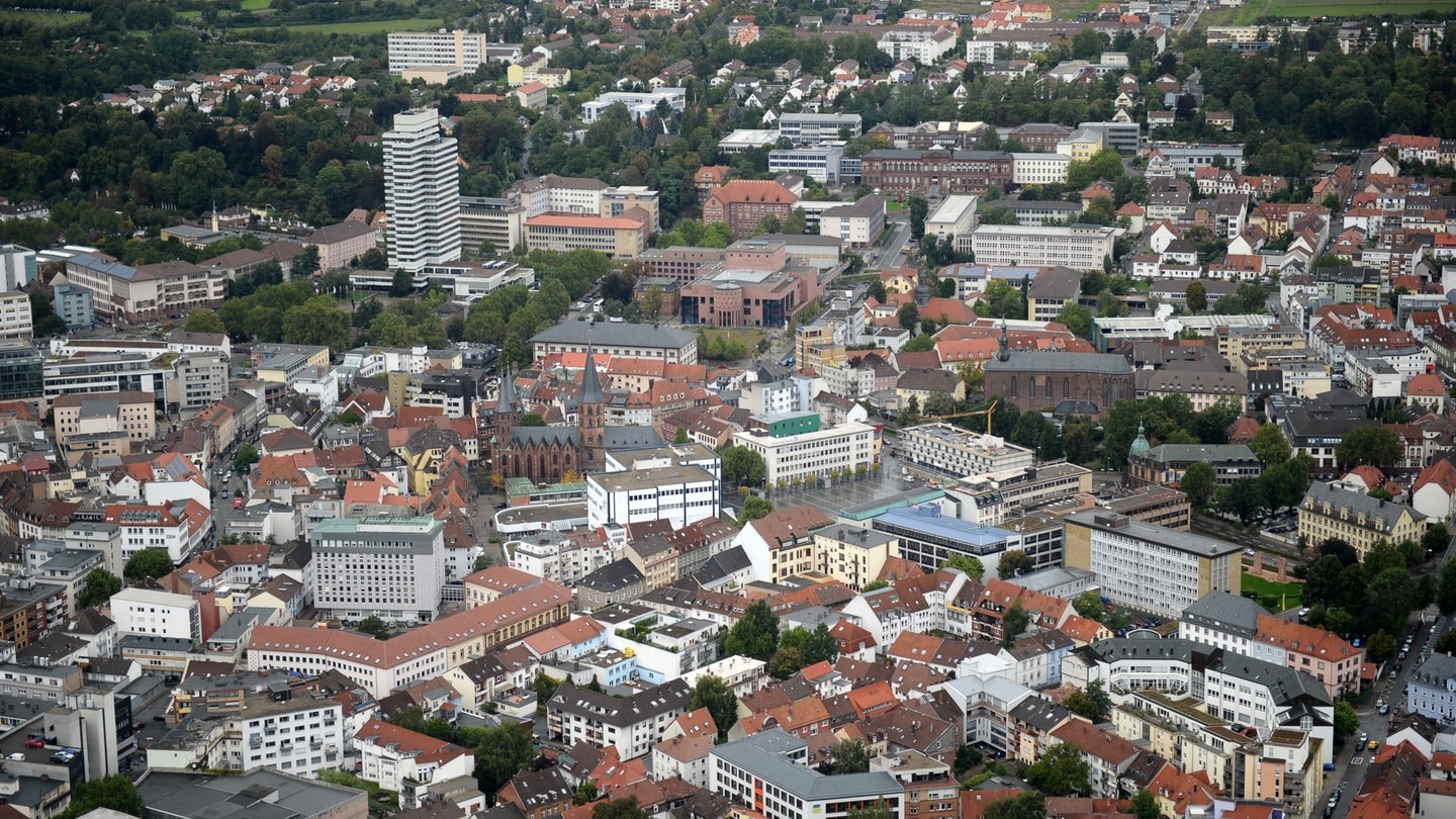 Die Stadt Kaiserslautern von oben