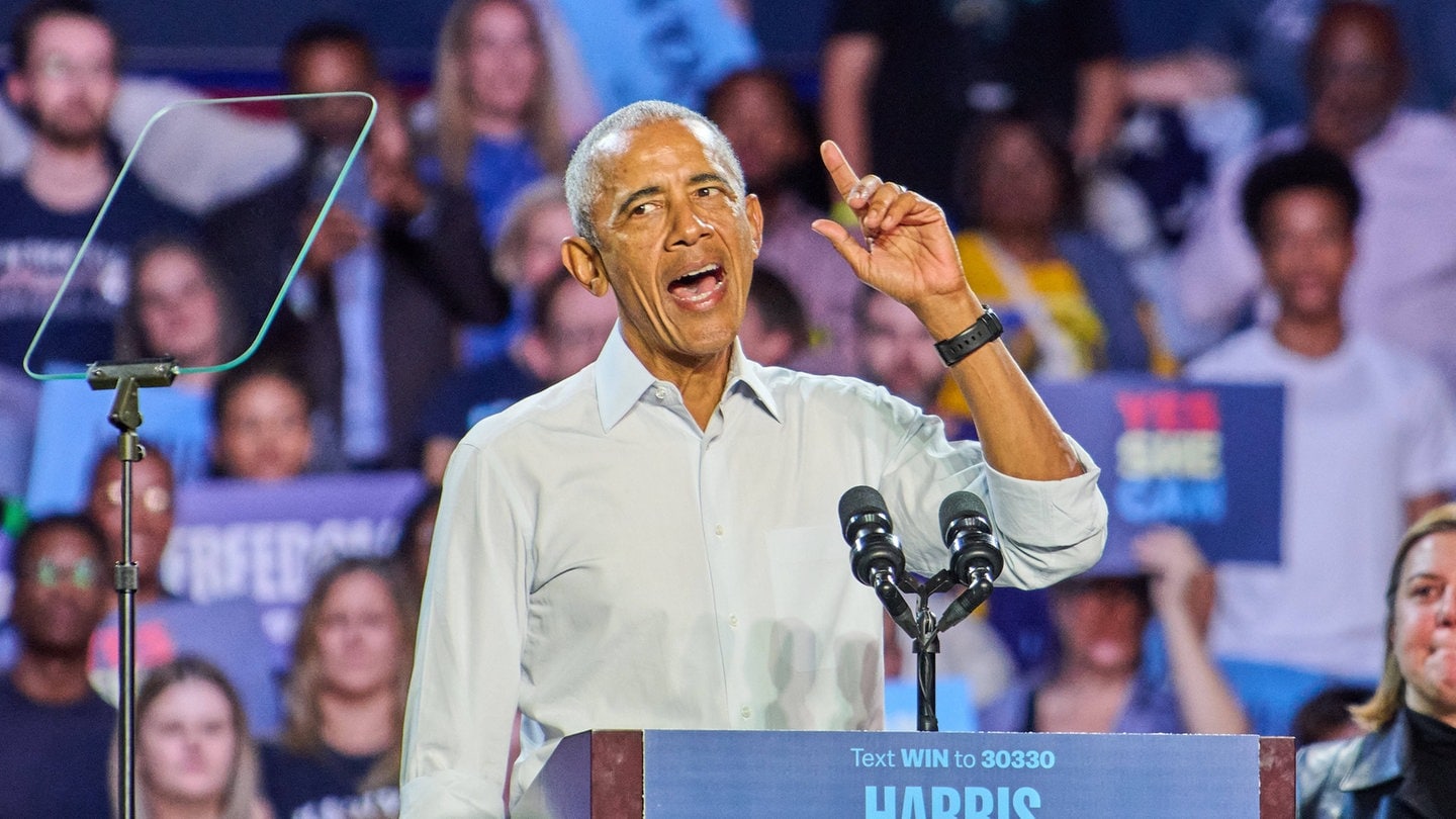 Barack Obama bei Wahlkampfveranstaltung der Demokraten