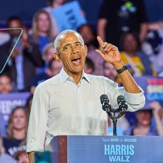 Barack Obama bei Wahlkampfveranstaltung der Demokraten