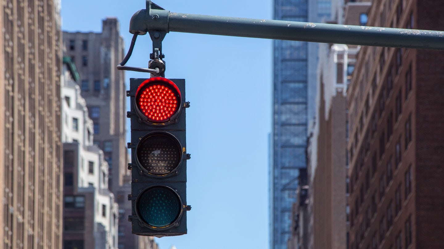 Rote Ampel in New York