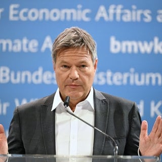 Bundeswirtschaftsminister Robert Habeck (Bündnis 90Die Grünen) spricht während eines Statements nach dem Bruch der Ampel-Koalition.