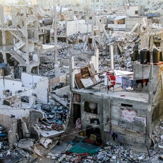 Blick auf einen Teil der zerstörten Stadt Dschabalia im nördlichen Gazastreifen.