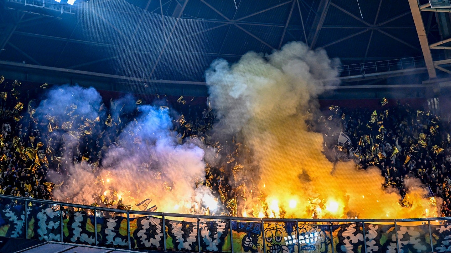 Fans of Maccabi Tel Aviv, during the match Ajax - Maccabi Tel Aviv at the Johan Cruijff ArenA for the UEFA Europa League