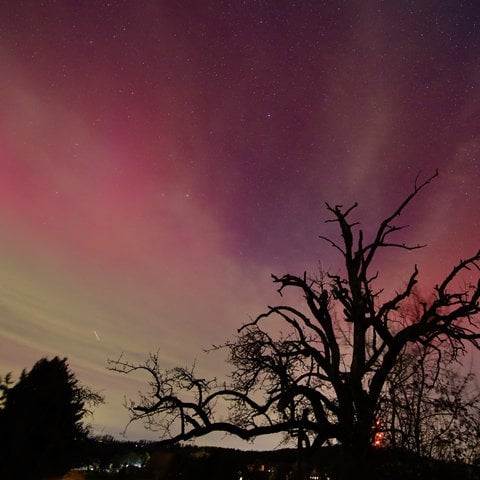 Polarlichter über dem Murrtal bei Großerlach.