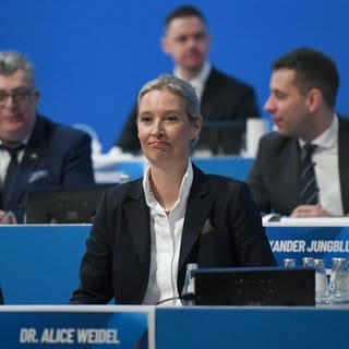 16. Bundesparteitag der Alternative für Deutschland am 11.01.2025 in der WT Energiesysteme Arena in Riesa Dr. Alice Weidel ( Bundessprecherin und Kanzlerkandidatin AfD )