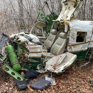 Tödlicher Flugzeugabsturz bei Geisingen: das Wrack der Piper PA 32