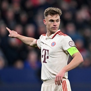 Joshua Kimmich vom FC Bayern München beim Champions League-Spiel gegen Bayer 04 Leverkusen.